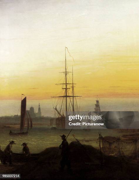 Griefswald Harbor, Friedrich, Caspar David.