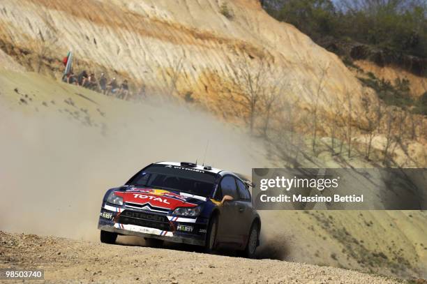 Sebastien Ogier of France and Julien Ingrassia of France compete in their Citroen C4 Junior Team during Leg 1 of the WRC Rally of Turkey on April 16,...