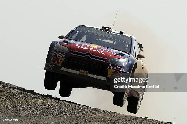 Daniel Sordo of Spain and Marc Marti of Spain compete in their Citroen C4 Total during Leg 1 of the WRC Rally of Turkey on April 16, 2010 in...