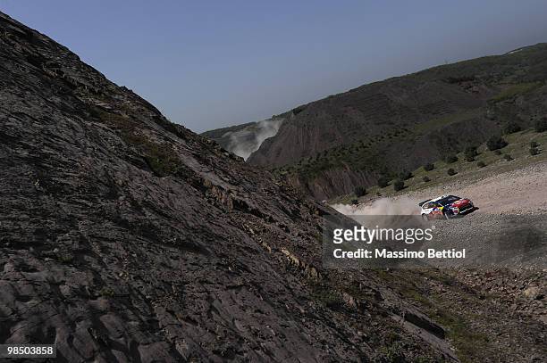 Daniel Sordo of Spain and Marc Marti of Spain compete in their Citroen C4 Total during Leg 1 of the WRC Rally of Turkey on April 16, 2010 in...