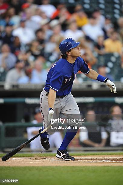 Texas Rangers Ian Kinsler in action, at bat vs Detroit Tigers. Detroit, MI 5/21/2009 CREDIT: John Biever