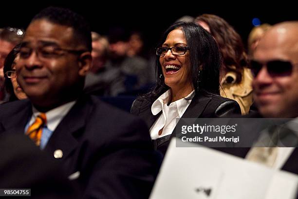 Musician Shiela E attends the GRAMMYs on the Hill advocacy day at Capitol Visitors Center Auditorium on April 15, 2010 in Washington, DC.