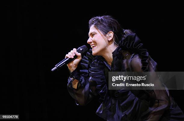 Singer Elisa performs at the Palalottomatoca on April 16, 2010 in Rome, Italy.