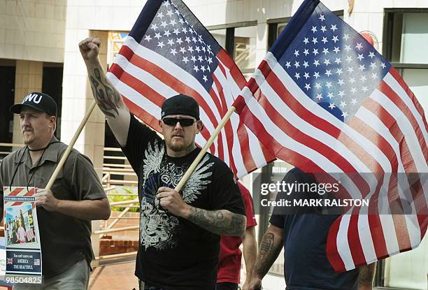 Union members protest outside the British Consulate to support the 560 workers from the Rio Tinto Borax mine in Boron, California who have been...