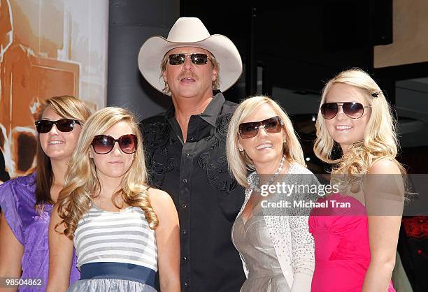 Country superstar Alan Jackson with his family attend the Hollywood Walk Of Fame star ceremony honoring him held on April 16, 2010 in Hollywood,...