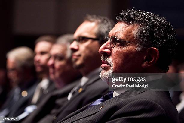 Doug Frank and other music executives at the GRAMMYs on the Hill advocacy day at Capitol Visitors Center Auditorium on April 15, 2010 in Washington,...