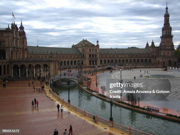 sevilla, spain. plaza de españa ("spain square"). - 1920 1929 - fotografias e filmes do acervo