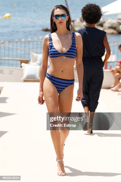 Model walks the runway at the Guillermina Baeza show during the Barcelona 080 Fashion Week on June 25, 2018 in Barcelona, Spain.