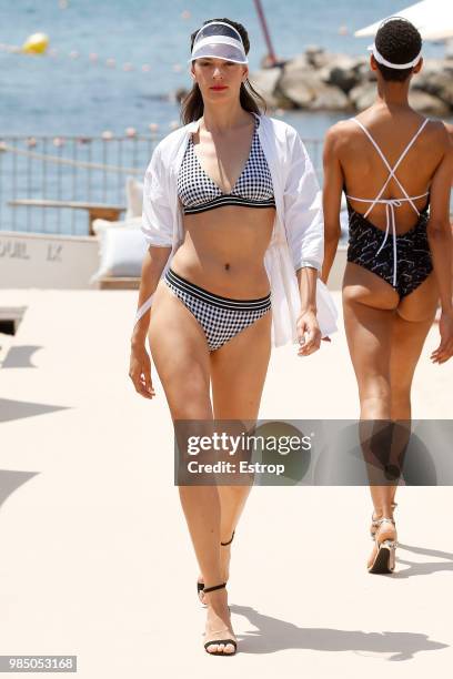 Model walks the runway at the Guillermina Baeza show during the Barcelona 080 Fashion Week on June 25, 2018 in Barcelona, Spain.