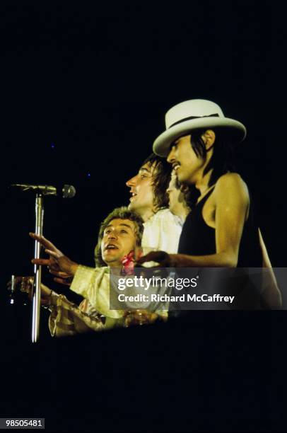 Ron Wood, Rod Stewart, Ronnie Lane and Tetsu Yamauchi performs live at The Cow Palace 1975 in San Francisco, California.