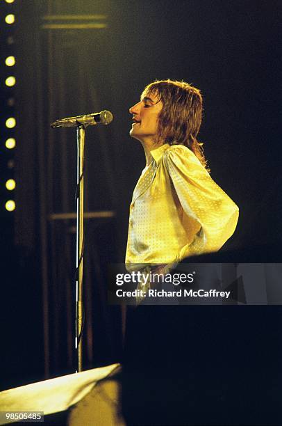 Rod Stewart performs live at The Cow Palace 1975 in San Francisco, California.