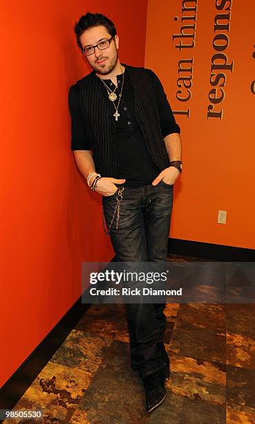 Former American Idol Danny Gokey volunteers ar part of The American Idol Gives Back Program at The Three Square Food Bank on April 16, 2010 in Las...