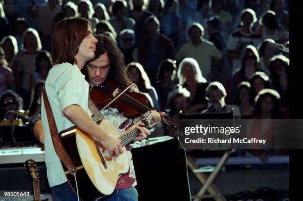 Jackson Browne and David Lindley perform live in 1978 in Fremont, California.