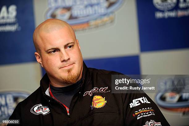 Dallas Cowyboys tackle Marc Colombo speaks during a press conference at Texas Motor Speedway on April 16, 2010 in Fort Worth, Texas.