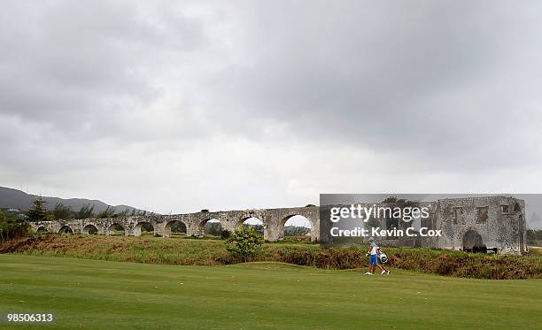Anna Nordqvist of Sweden walks up the first fairway during the quarterfinals of The Mojo 6 Jamaica LPGA Invitational at Cinnamon Hill Golf Course on...