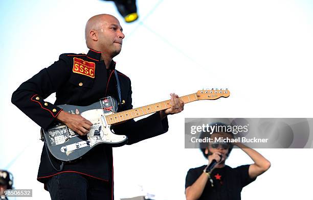 Musician Tom Morello of Street Sweeper Social Club performs during Day 1 of the Coachella Valley Music & Art Festival 2010 held at the Empire Polo...