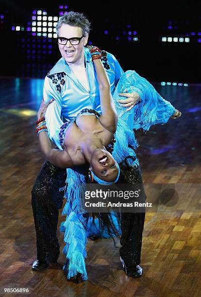 Rolfe Schneider and Motsi Mabuse perform during the 'Let's Dance' TV show at Studios Adlershof on April 16, 2010 in Berlin, Germany.