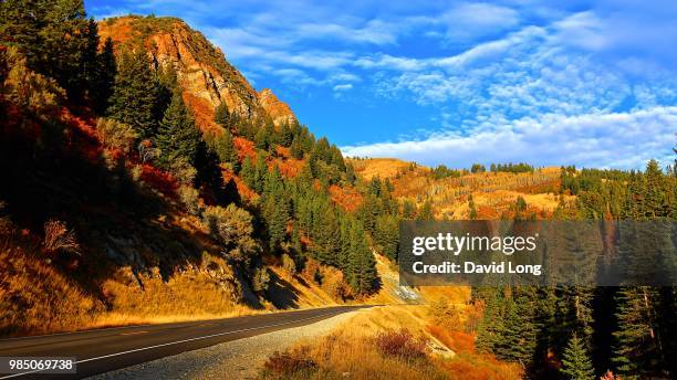 autumn in big cottonwood canyon - wasatch mountains stock pictures, royalty-free photos & images