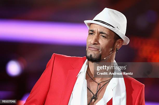 Singer Mark Medlock performs during the 'Let's Dance' TV show at Studios Adlershof on April 16, 2010 in Berlin, Germany.