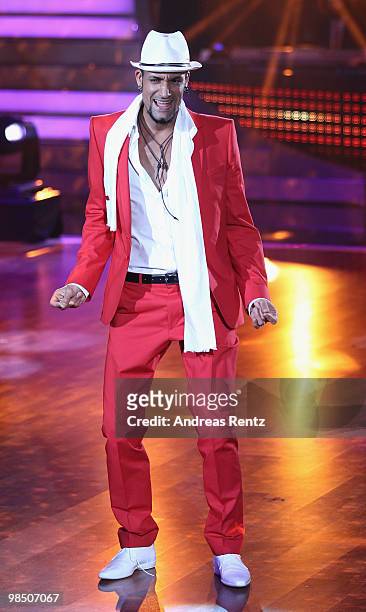 Singer Mark Medlock performs during the 'Let's Dance' TV show at Studios Adlershof on April 16, 2010 in Berlin, Germany.