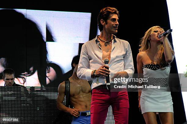 Musicians Perry Farrell and Etty Lau Farrell perform during day one of the Coachella Valley Music & Arts Festival 2010 held at the Empire Polo Club...