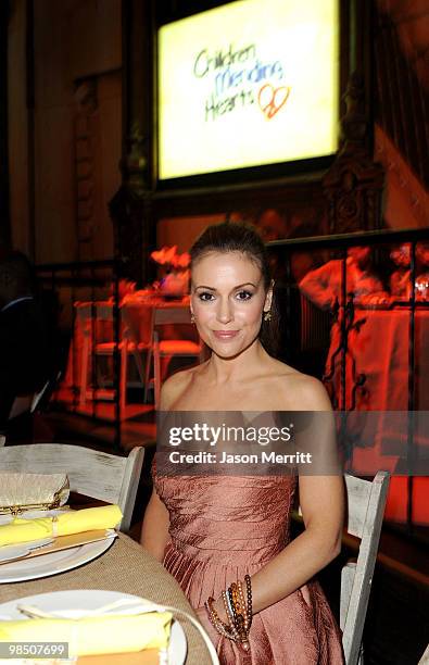 Actress Alyssa Milano attends the Children Mending Hearts 3rd Annual "Peace Please" Gala held at The Music Box at the Fonda Hollywood on April 16,...