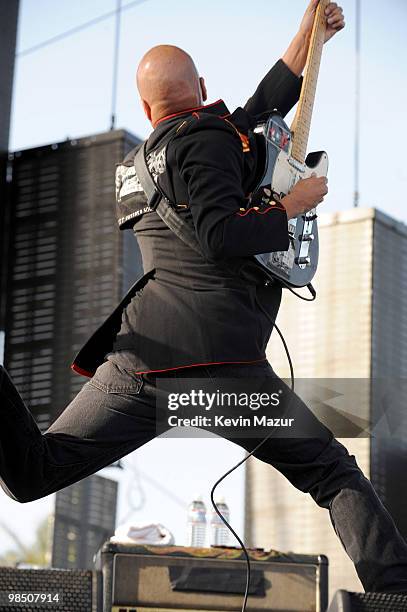 Tom Morello of Street Sweeper Social Club performs during Day 1 of the Coachella Valley Music & Arts Festival 2010 held at the Empire Polo Club on...