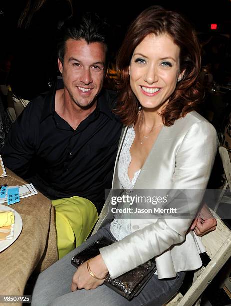 Neil Andrea and actress Kate Walsh attend the Children Mending Hearts 3rd Annual "Peace Please" Gala held at The Music Box at the Fonda Hollywood on...