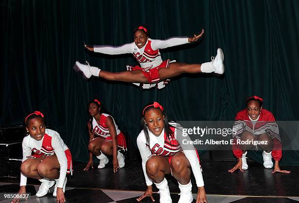 Westchester cheering squad performs onstage during the Children Mending Hearts 3rd Annual "Peace Please" Gala held at The Music Box at the Fonda...