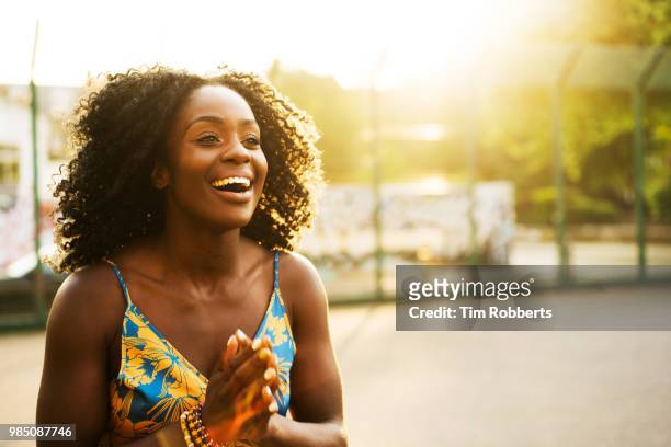 excited woman at sunset. - disbelief stock pictures, royalty-free photos & images