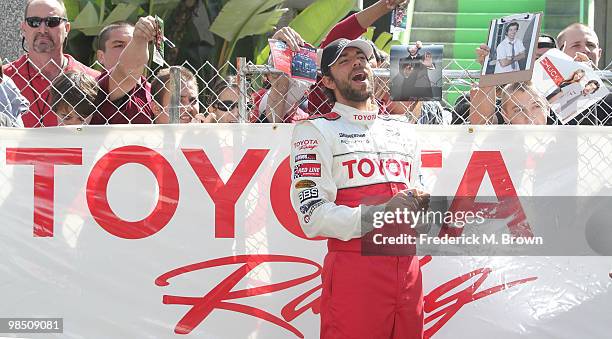 Actor Zachary Levi attends the 2010 Toyota Pro Celebrity Qualifying Race at the Grand Prix of Long Beach on April 16, 2010 in Long Beach, California.