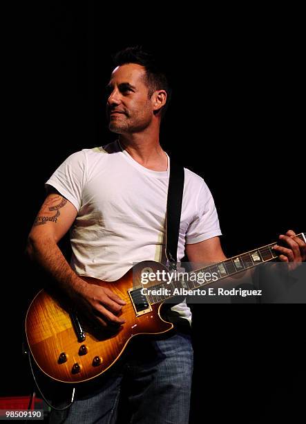 Actor Adrian Pasdar performs with Band From TV at the Children Mending Hearts 3rd Annual "Peace Please" Gala held at The Music Box at the Fonda...