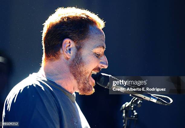 Actor Scott Grimes performs with Band From TV onstage during the Children Mending Hearts 3rd Annual "Peace Please" Gala held at The Music Box at the...