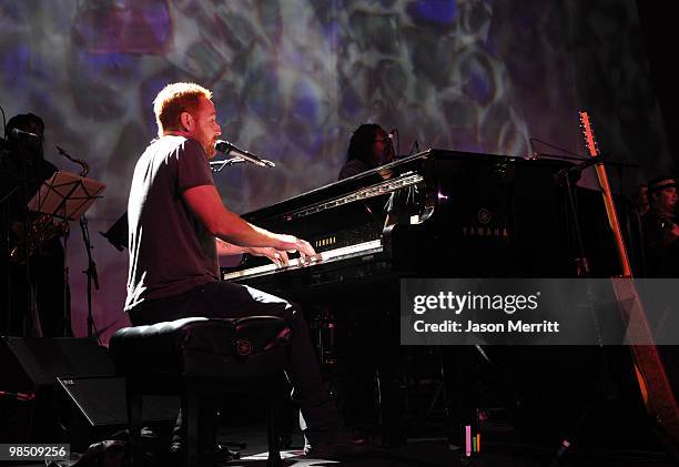 Actor Scott Grimes performs with Band From TV at the Children Mending Hearts 3rd Annual "Peace Please" Gala held at The Music Box at the Fonda...