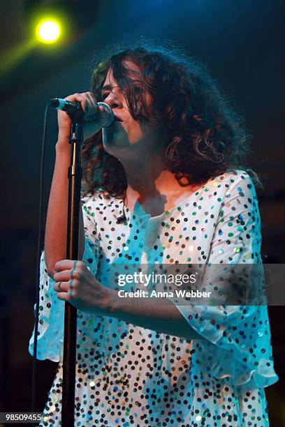 Musician Céu performs during day one of the Coachella Valley Music & Arts Festival 2010 held at the Empire Polo Club on April 16, 2010 in Indio,...