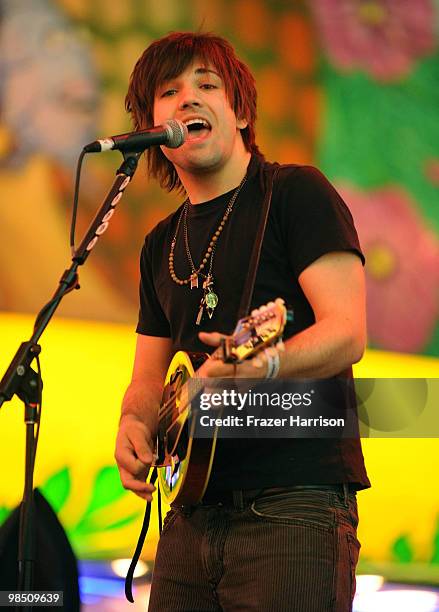 Musician Neil Perry of The Band Perry performs onstage at the 45th Annual Academy of Country Music Awards concerts at the Fremont Street Experience...