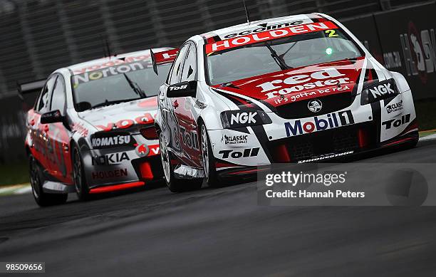 Garth Tander drives for Toll Holden Racing Team during race seven of the Hamilton 400, which is round four of the V8 Supercar Championship Series, at...