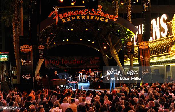 Singer Danny Gokey performs onstage at the 45th Annual Academy of Country Music Awards concerts at the Fremont Street Experience on Fremont Street...