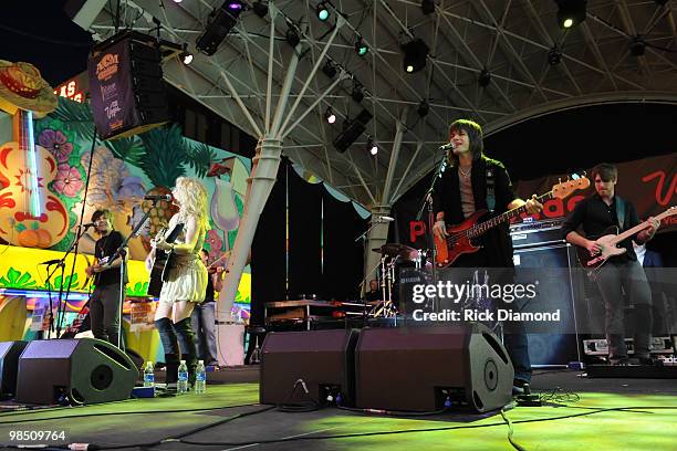 Musicians Neil Perry, Kimberly Perry and Reid Perry of The Band Perry perform onstage at the 45th Annual Academy of Country Music Awards concerts at...