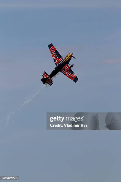 Kirby Chambliss of USA in action during the Red Bull Air Race Qualifying on April 17, 2010 in Perth, Australia.