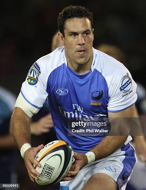 David Hill of the Force looks for support during the round 10 Super 14 match between the Blues and the Western Force at Eden Park on April 17, 2010...