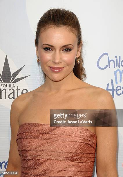 Actress Alyssa Milano attends the Children Mending Hearts 3rd annual "Peace Please" gala at The Music Box at the Fonda Hollywood on April 16, 2010 in...