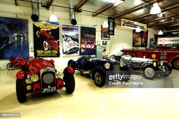 Just a few of the cars and Motor cycles in the 3 Air conditioned warehouse that store Jay Lenos collection of cars and motor cycles. American...