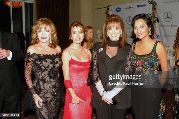 Joan Collins, Jane Seymour, Jackie Collins and Shakira Caine at a VIP cocktail party prior to the dinner at the 16th Carousel of Hope presented by...