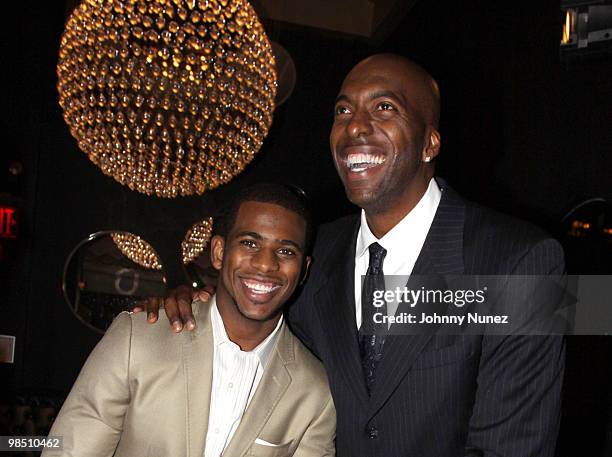 Chris Paul and John Salley attend the Jordan Brand Classic awards dinner at The Edison Ballroom on April 16, 2010 in New York City.