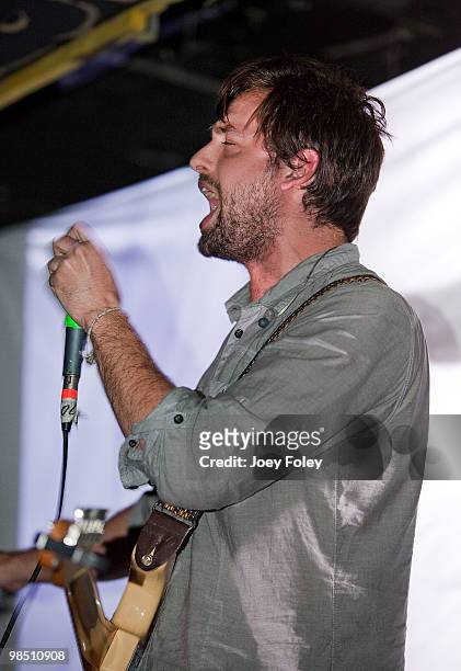 Josh Carter of Phantogram perform at The Basement on April 16, 2010 in Columbus, Ohio.