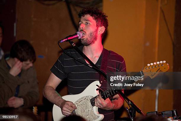 Peter Silberman of The Antlers performs at The Basement on April 16, 2010 in Columbus, Ohio.