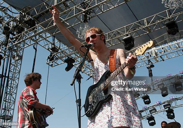 Musician John McCauley of the band Deer Tick performs during day one of the Coachella Valley Music & Arts Festival 2010 held at the Empire Polo Club...