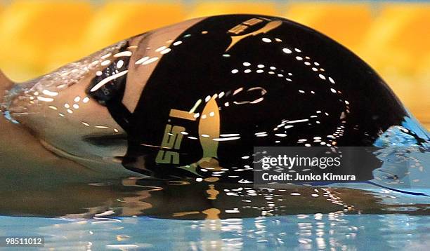 Ryosuke Irie competes in the Men's 200m Backstroke Final during the day five of the Japan Swim 2010 at Tokyo Tatsumi International Swimming Pool on...