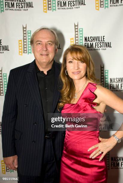 Jane Seymour and James Keach pose at the 2010 Nashville Film Festival at Green Hills Regal Theater on April 15, 2010 in Nashville, Tennessee.